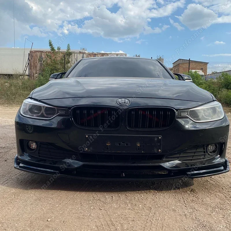 3PCS Front Bumper Lip Body Kit Spoiler Splitter ABS Bumper Canard Lip Splitter For BMW 3 Series F30 F31 2013-2019 Gloss Black