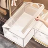 PVC Transparent Storage Basket for Clothes Underwear Storage Box Stainless Steel Frame Wardrobe Organizer Waterproof Cloth Box 4