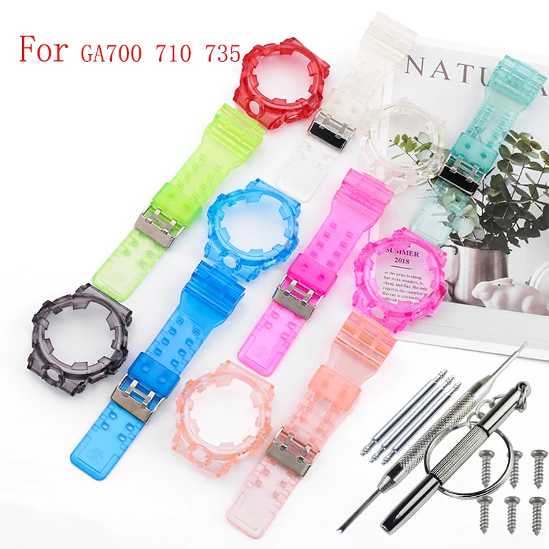 

Transparent strap case Suitable for Casio watch with Ice Tough GA-700 710 735/5413 Men's and women's strap watch accessories