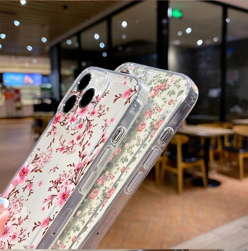 Clear Floral Phone Case Cover