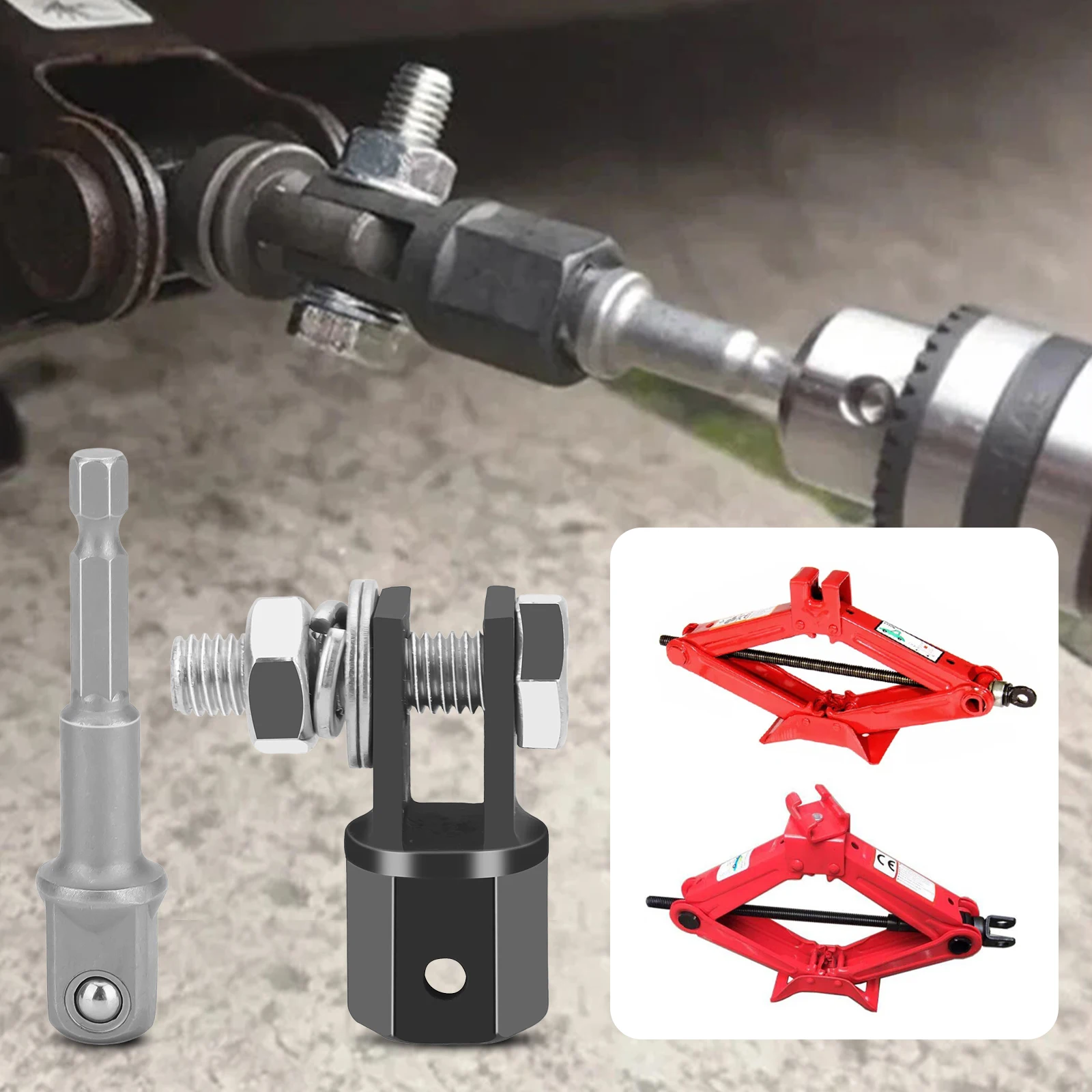 1/2 Inch Car Jacks Lifting Equipment Automotive Jack Drill Adapter Scissor Jacks Adaptor Use with Electric Drill Drive Impact