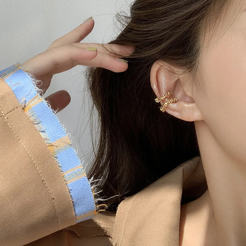 Metal ball ear bone clip ear cuff clip earrings Delicate cuffs fake piercing earrings for women trend jewelry gift