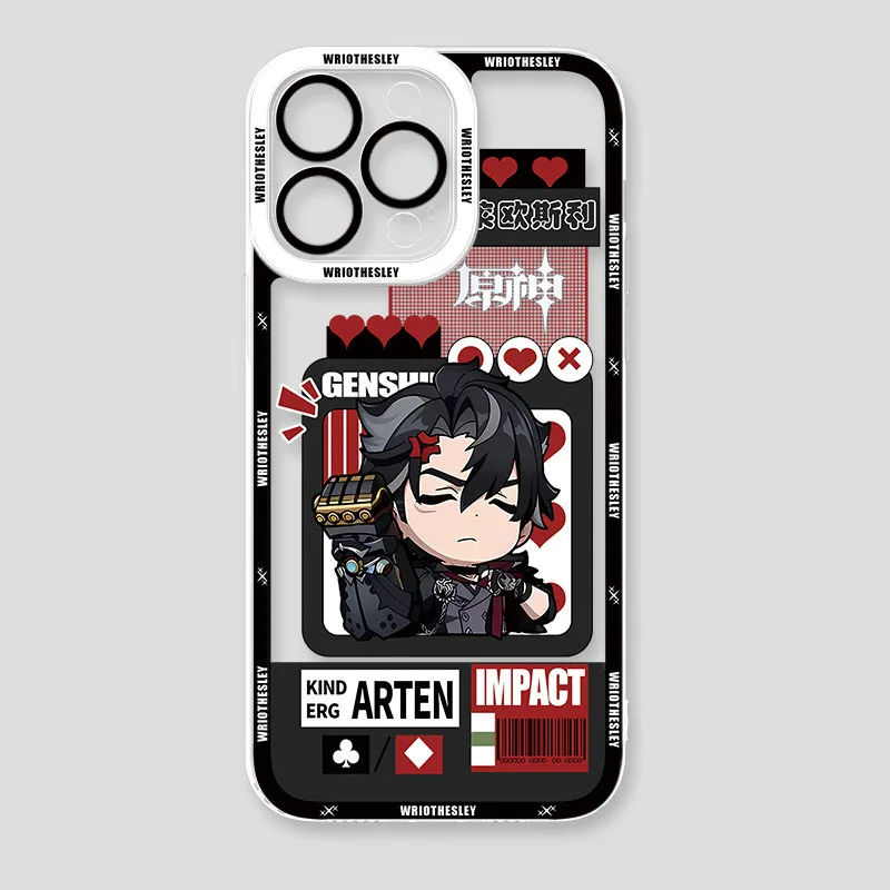 Stylish Genshin Impact Soft Silicone Clear Back Phone Case