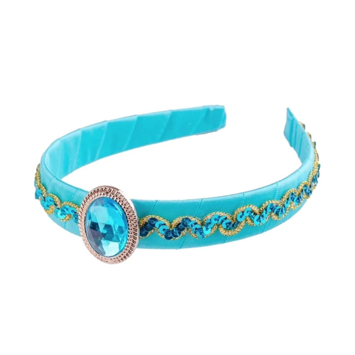 Jasmin Prinzessin Stirnband Halloween Party Cosplay Kopfbedeckung Blau Arabisch Klassisches Kostümzubehör Frauen Mädchen Dress Up Haarband – Detail 2