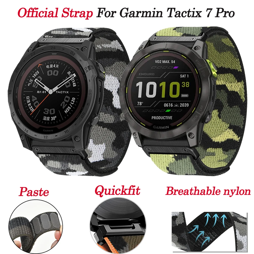 

Tactix 7 Pro 26mm Smartwatch For Garmin Fenix 6X Pro 7X 5X Plus 3 3HR Enduro 2 Mk1 Mk2i Bracelet Nylon Bands Quick Easyfit Strap