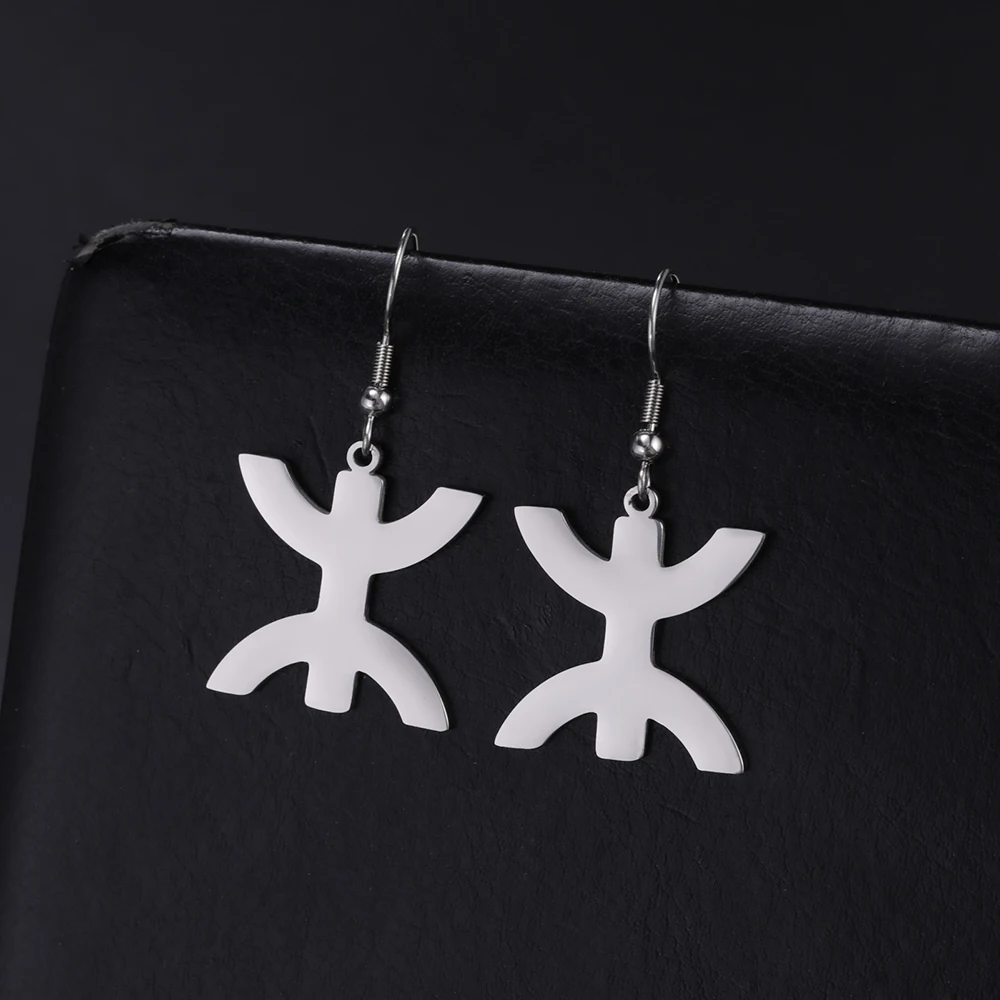 Dawapara Afrika Berber Symbol Ohrringe Amazigh Buchstaben Stämme Ägypten Religiöser Schmuck Edelstahl Jubiläumsgeschenk – Detail 15