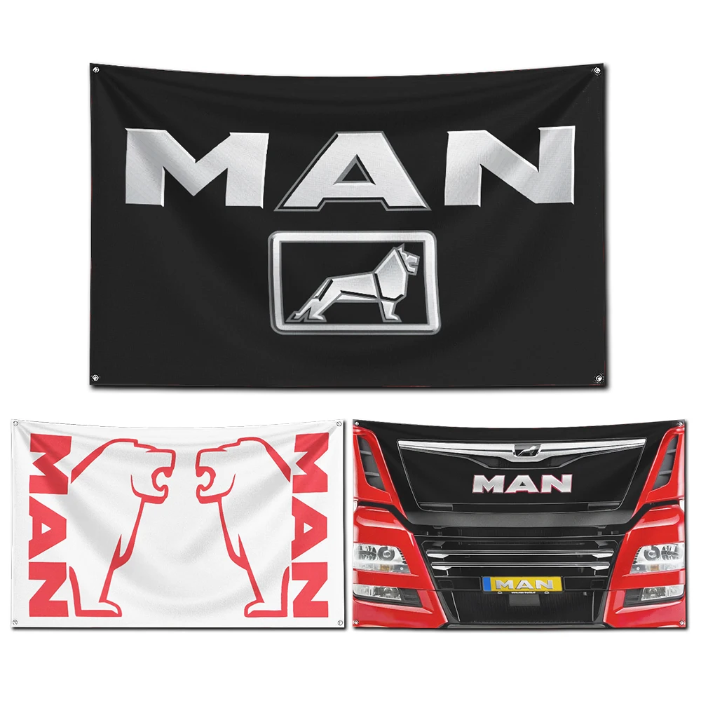 

3x5 Ft Mans Truck Flag Polyester Digital Printing Banner for Garage Wall Art Out Door Decoration With Brass Grommets