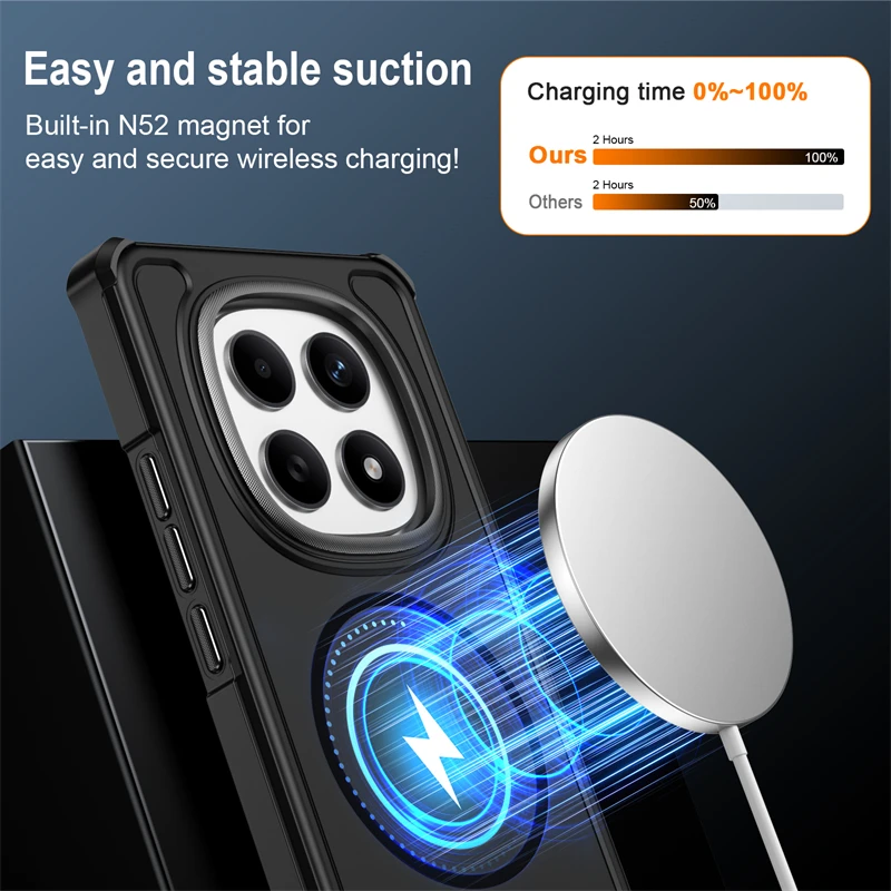 Armor Shockproof Matte Magnetic Phone Case with Magsafe Compatibility