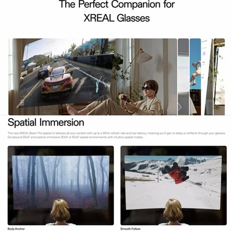 AR Smart Glasses In Stock Xreal beam pro 6G+128G/8G+256G Smart AR Glasses Large Space Suit 3D Space Video 3DoF For Xreal Series Glasses