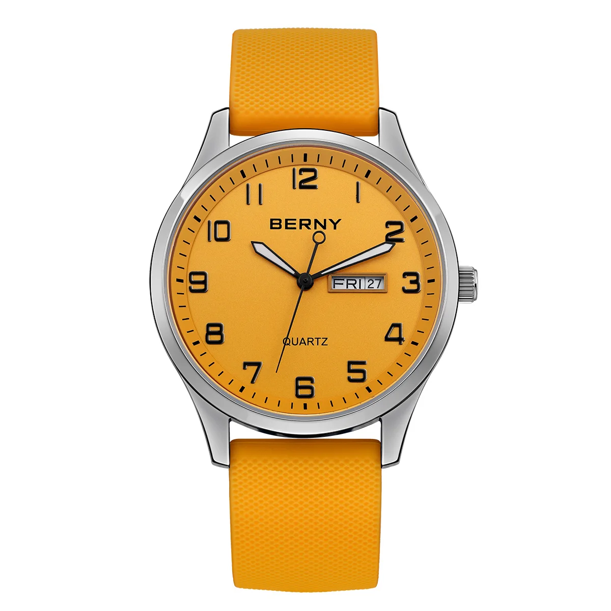 BERNY メンズ腕時計 2676ms/オレンジ BERNY Men's Watches Luminous Calendar Week Quartz Men Watch