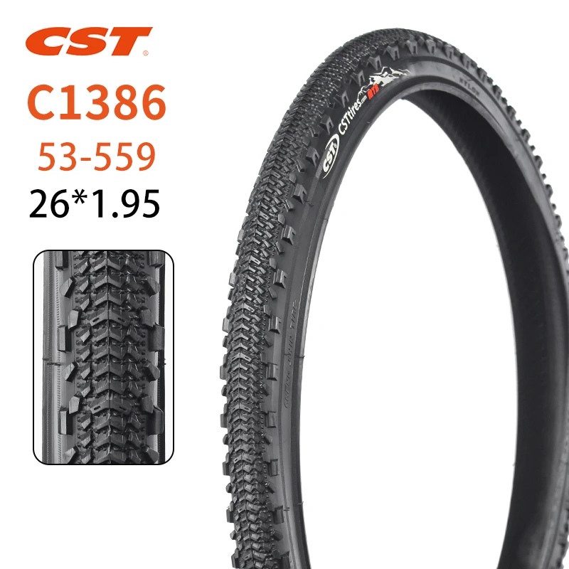 

CST 26 inches mountain bike tires 26*1.95 C1386 Bicycle accessories Steel wire tire Antiskid and wear resistant bicycle tire