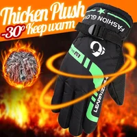Autumn Winter Ski Warmth Motorcycle Fleece Windblock Cold Resistance Outdoor Riding Driving Gloves for Men Enhanced Padding 1