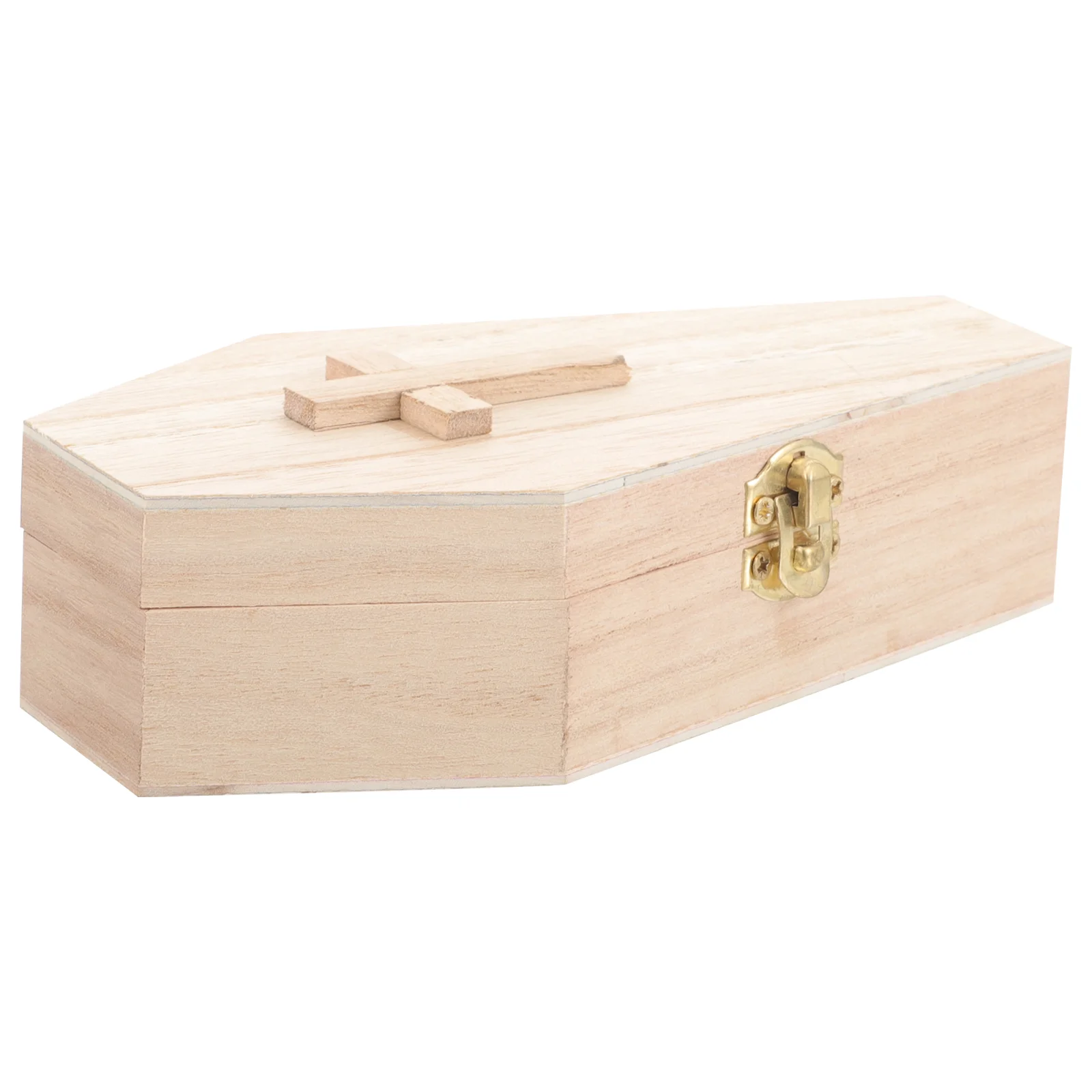 Coffin Shaped Jewelry Box Halloween Wooden Candy Gift Container Earring Holder Travel Size Lightweight Reusable