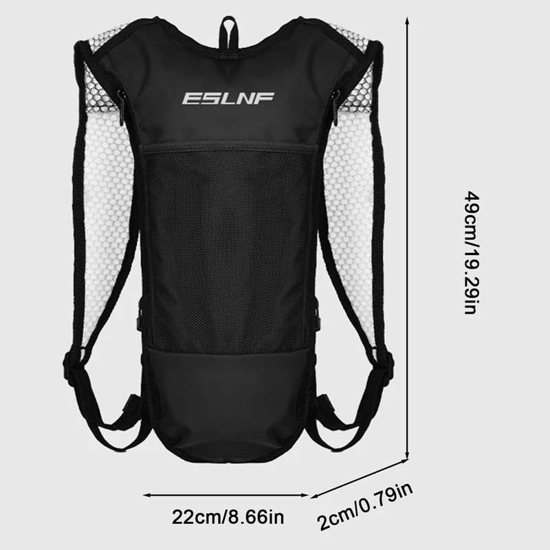 통기성 경량 수분 공급 팩 배낭, 2L 물 주머니 포함, 스포츠 하이킹, 달리기, 자전거 및 레이브용