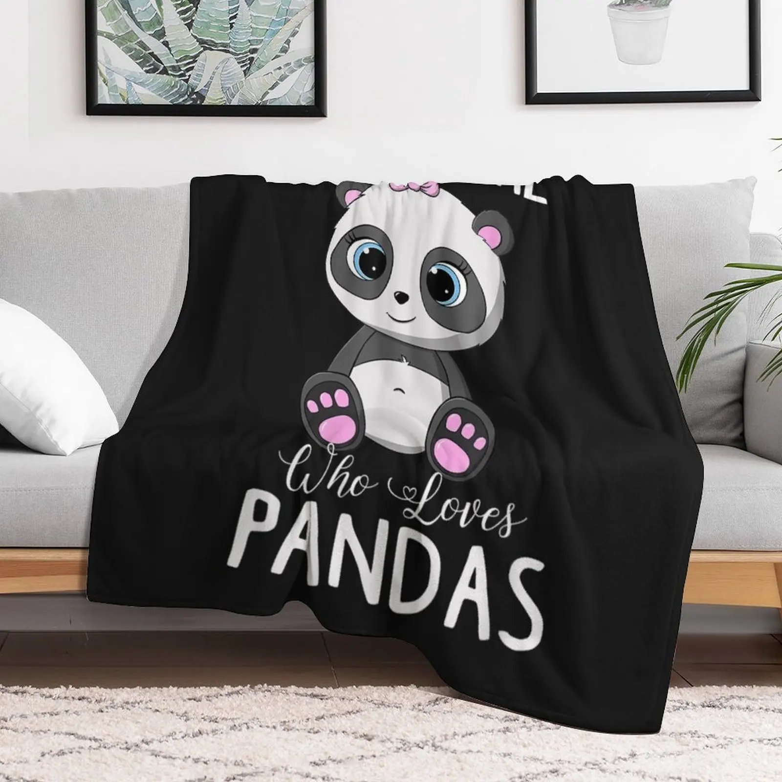 Just A Girl Who Loves Pandas Fun Cute Baby Panda Lover Gift TShirt5 Throw Blanket Single Bed Baby Blankets 1