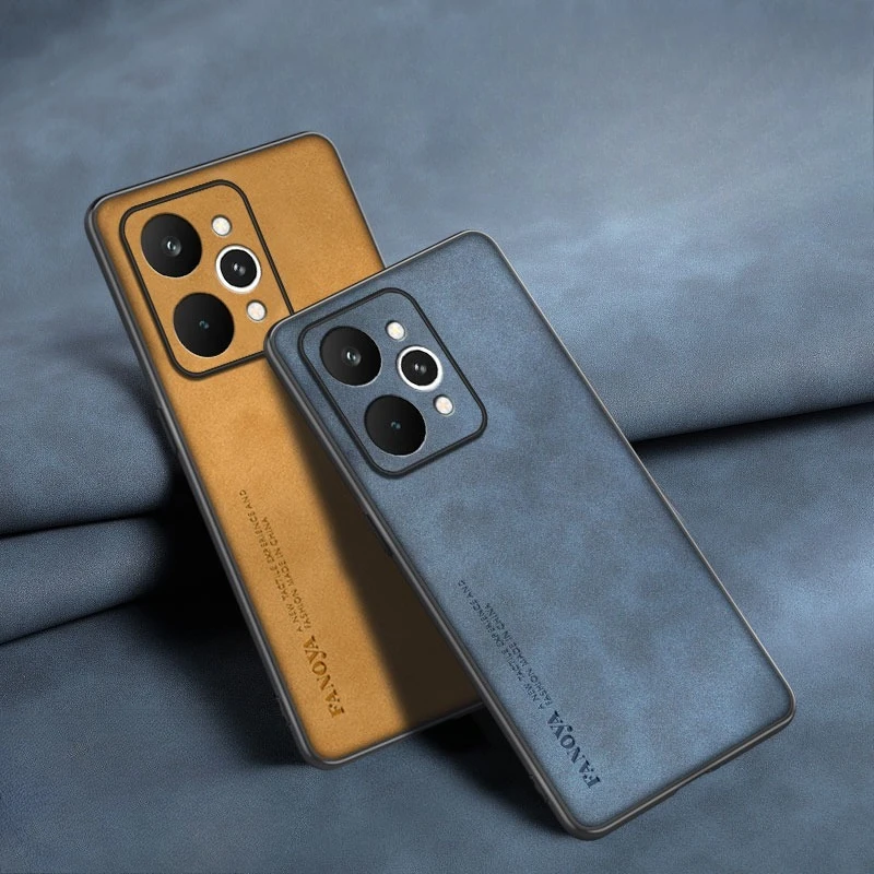 Luxury Leather Back Shockproof Case - Premium Protection Cover