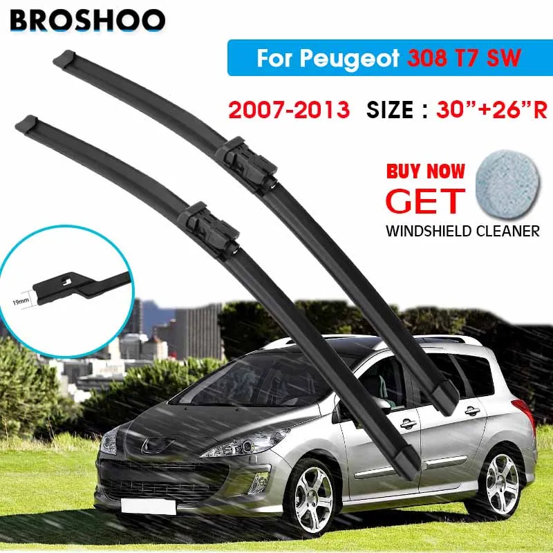 

Car Wiper Blade For Peugeot 308 T7 SW 30"+26"R 2007-2013 Auto Windscreen Windshield Wiper Window Wash Push Button Arm