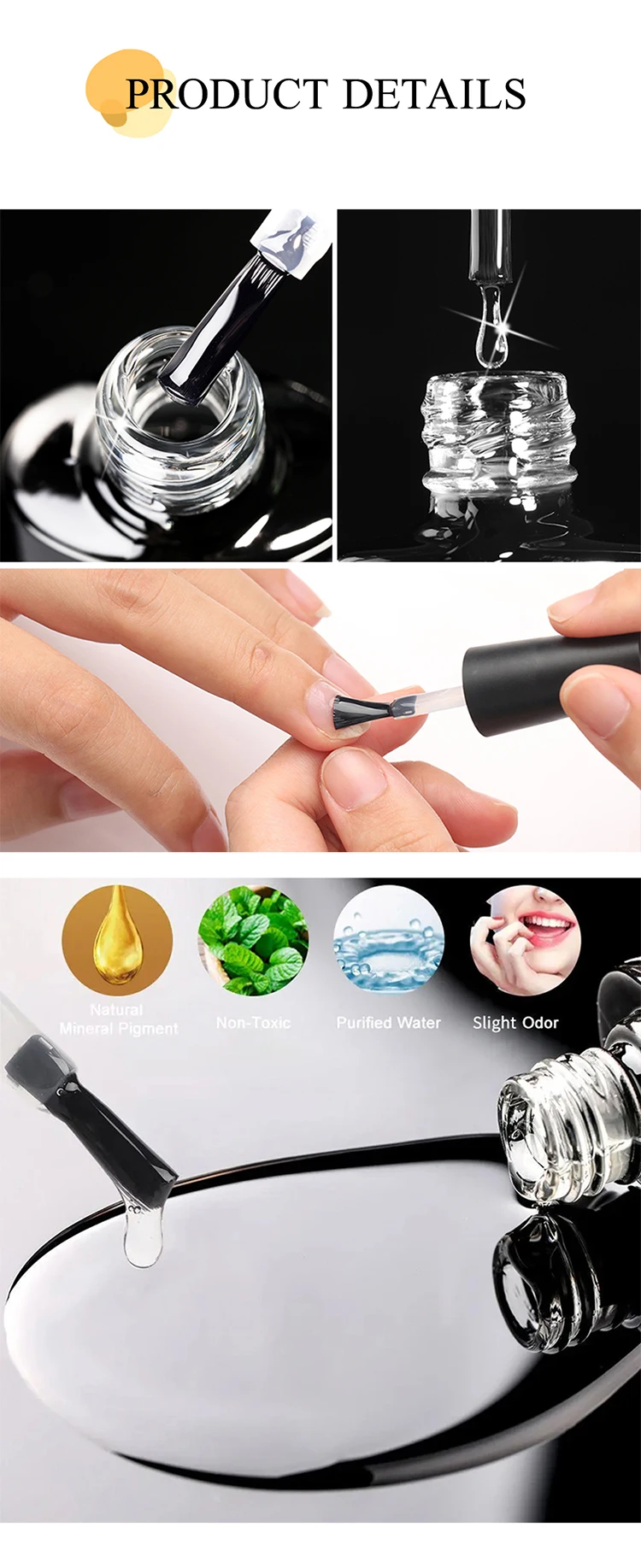 Description Picture 5 of itemUR SUGAR 30ML Base Gel No Wipe Top Coat Nail Art Soak Off UV LED Matte Top Coat Nail Gel Polish Manicure Functional Gel Varnish