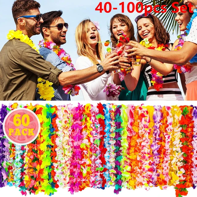 40-100 pezzi ghirlanda hawaiana decorazione festa hawaiana ghirlanda collana  artificiale fiori Hawaii Spring Party Beach