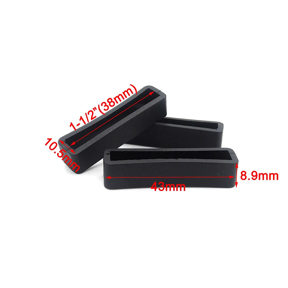 10-50 Stück/Packung Kunststoff-Gürtelschlaufenhalter, quadratische Schlaufe, Ledergürtelschnalle, Gurtband für Rucksack, Schwarz – Detail 9