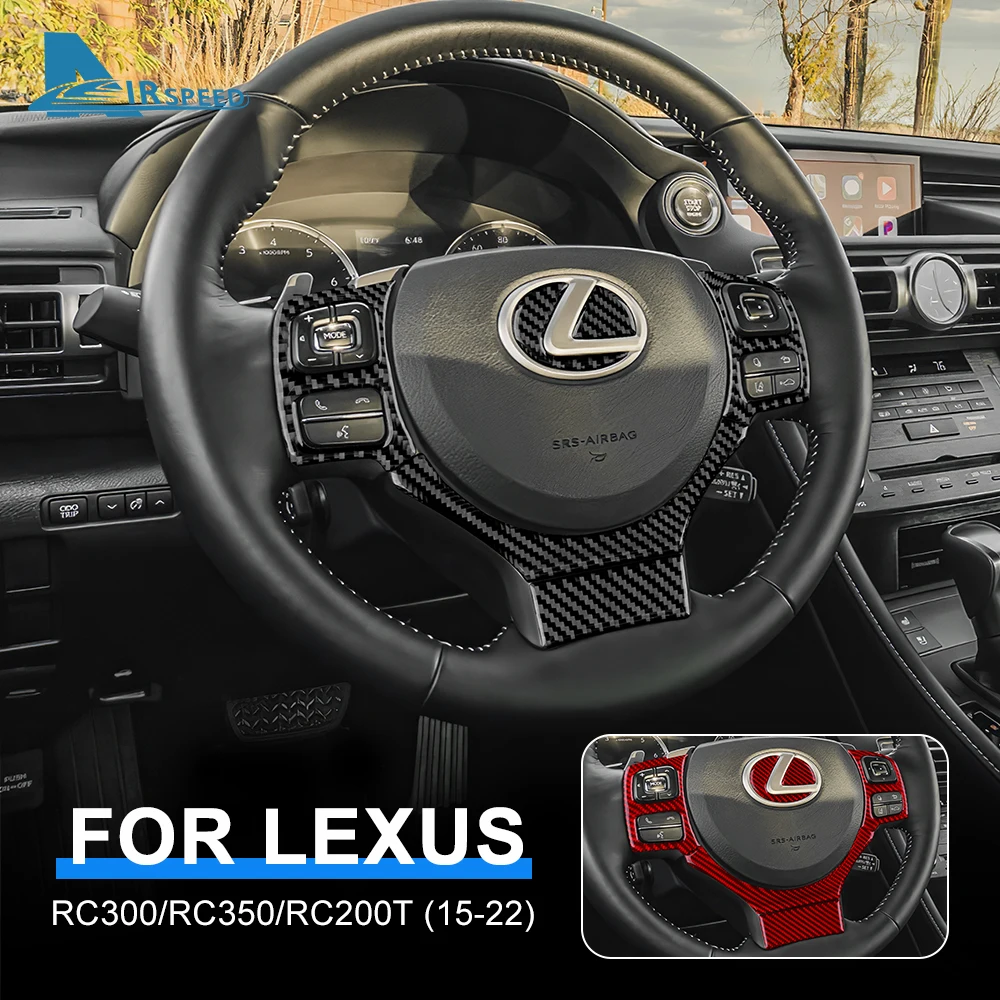 Rivestimento In Vera Fibra Di Carbonio Morbida Per Lexus Rc300 Rc350 Rc200T 2015 2016 2017 2018 2019 2021 2022 Accessori Adesivi Per Volante