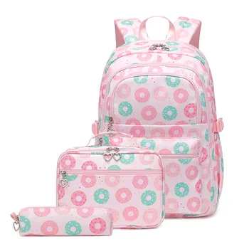 2025 New 3 Pcs Sets Student Schoolbag Girls Fashion Leisure Large Capacity Backpack Junior High School Shoulders Backpack 1