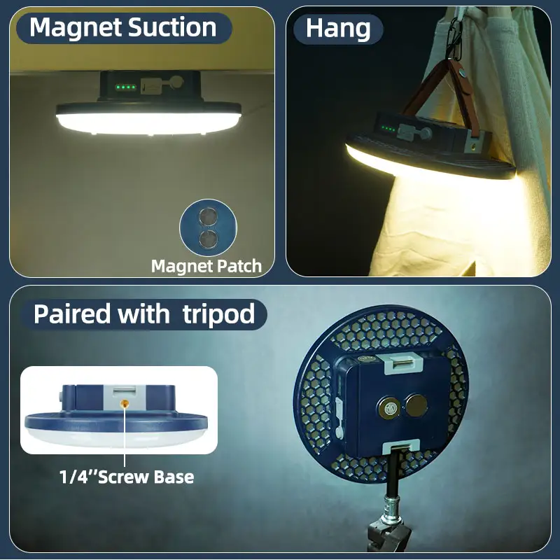 Rechargeable Camping Lights Outdoor Magnetic Suction Tent Lanterns Maintenance Emergency Lights High Light Flashlights 13500mah - Image 4