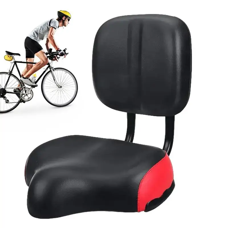 

Bike Seat With Backrest Oversize Comfort Saddle With Back Rest Wide Padded Cushion Saddle Soft Back Rest Oversize Tricycle