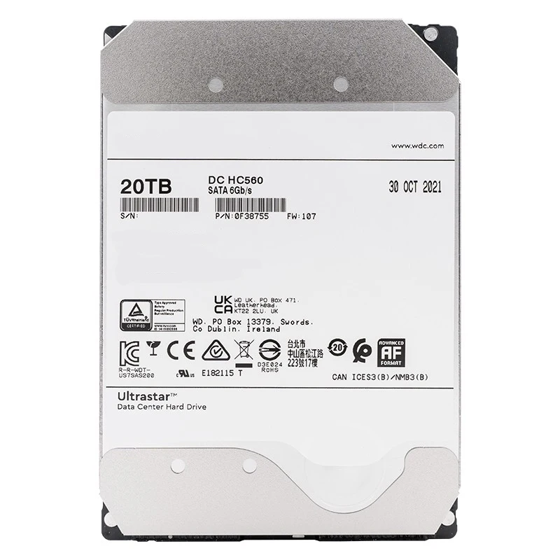 

Внутренний жесткий диск WUH722020BLE6L4 для 22 ТБ 20 ТБ Ultrastar HC560 3,5 дюйма HDD SATA 6 Гб/с 512 Мб 7200 об/мин