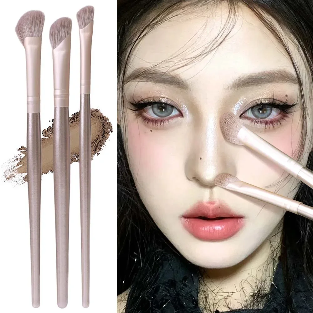 3pcs Professional Nose Shadow Brush Eye Angled Contour Sickle-shaped Makeup Brushes Beauty Cosmetic Blending Concealer Tool 2