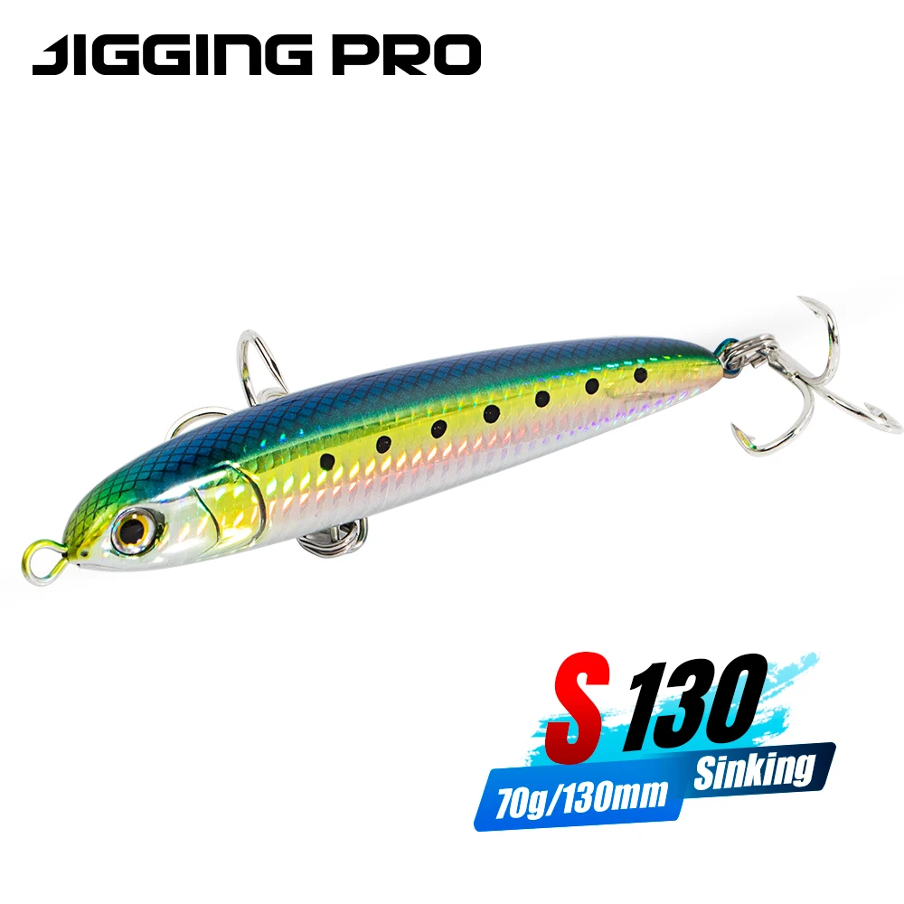 

JIGGING PRO 130mm 70g Sinking Pencil Fishing Lure Sea Fishing Bait For Tuna Kingfish Amberjack Mackerel