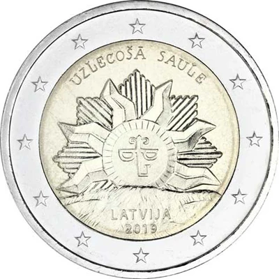 Lettonia 2019The Sun Rising In Moneta Commemorativa 2 Euro Unc