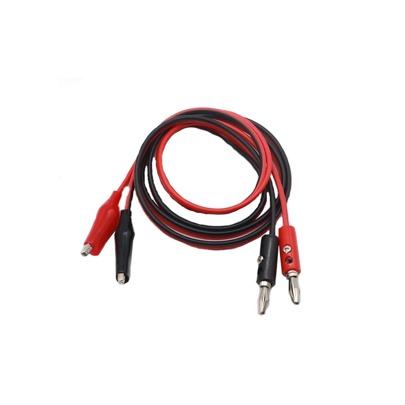 Alligator Clips 1M test line DIY double end banana plug to alligator clip line power wire red black cable jumper multimeter