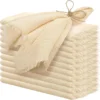 50pcs 32x32cm sage green Gauze Cotton NapkinReusable Tea Towel Wedding Party Christmas Table Decor Retro Burrs napkin Wholesale 1