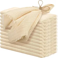 50pcs 32x32cm sage green Gauze Cotton NapkinReusable Tea Towel Wedding Party Christmas Table Decor Retro Burrs napkin Wholesale 1