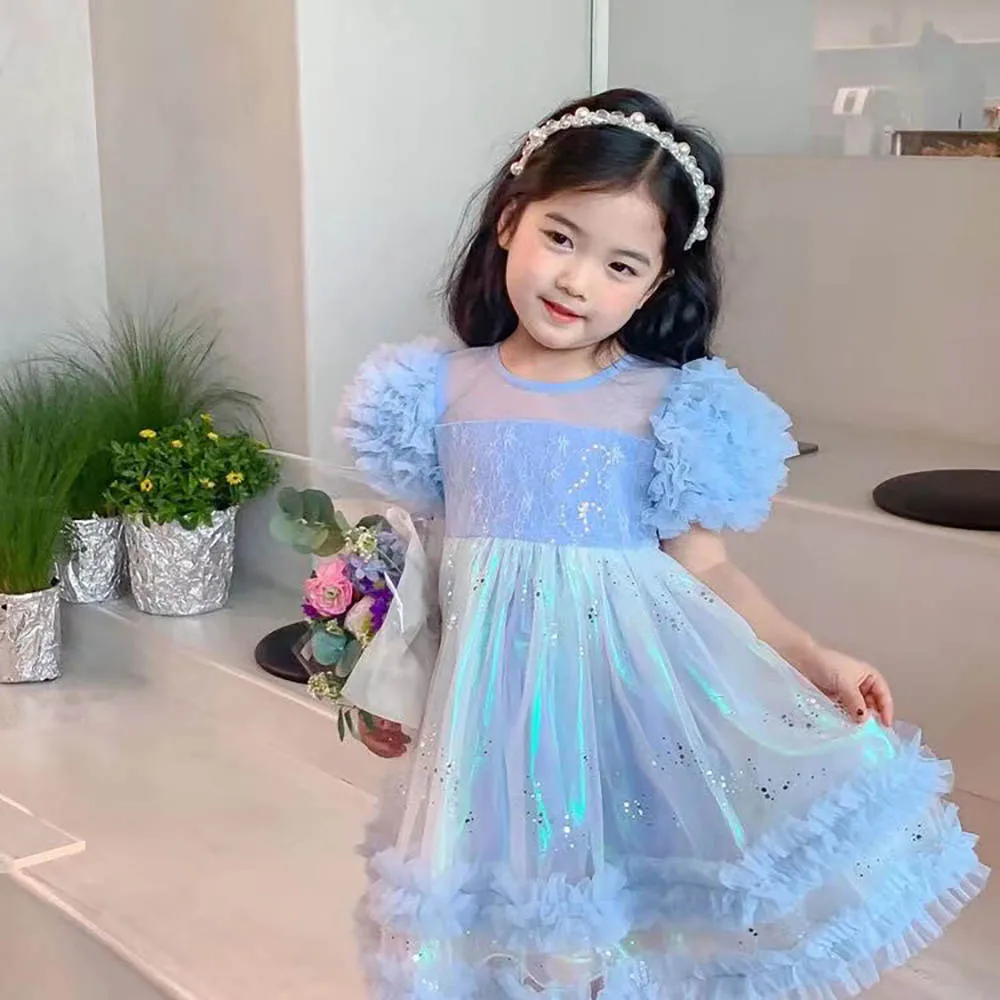 

Spring Kids Dress Flowers Embroidery Lace Toddler Party Birthday Wedding Dress for Girls Children Clothing 3-8T