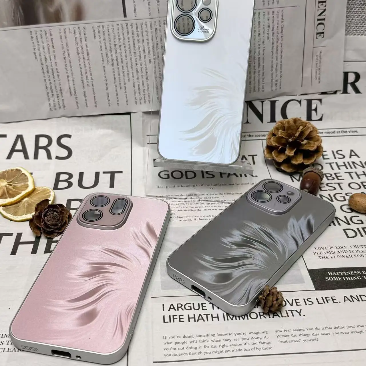 Luxury Electroplated Frosted Acrylic Shockproof Case with Full Lens Protection