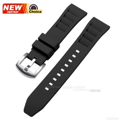 Enhanced Sport Rubber Watchband | Silicone Universal Wristband - 22mm (Black)