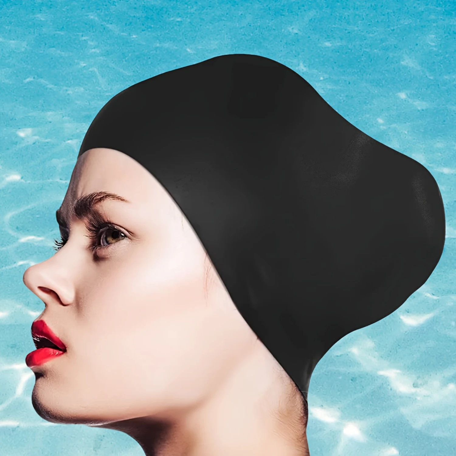 1pc Silicone Waterproof Swimming Hat, Long Hair & Ear Protection, Suitable for Swim- Title Expert