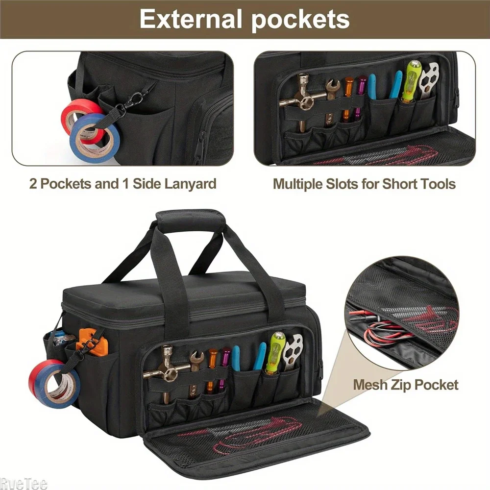 Tactical Tool Bag MultiFunction Work Organizer for Electrician Tool Repairmen Carpenters Non-Waterproof Thick Padded Bottom 4