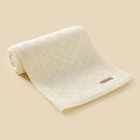 Baby Blankets Swaddle Wrap 90*70cm Newborn Netural Solid Color Knitted Stroller Basket Bedding Covers Stuff Portable All Seasons 2
