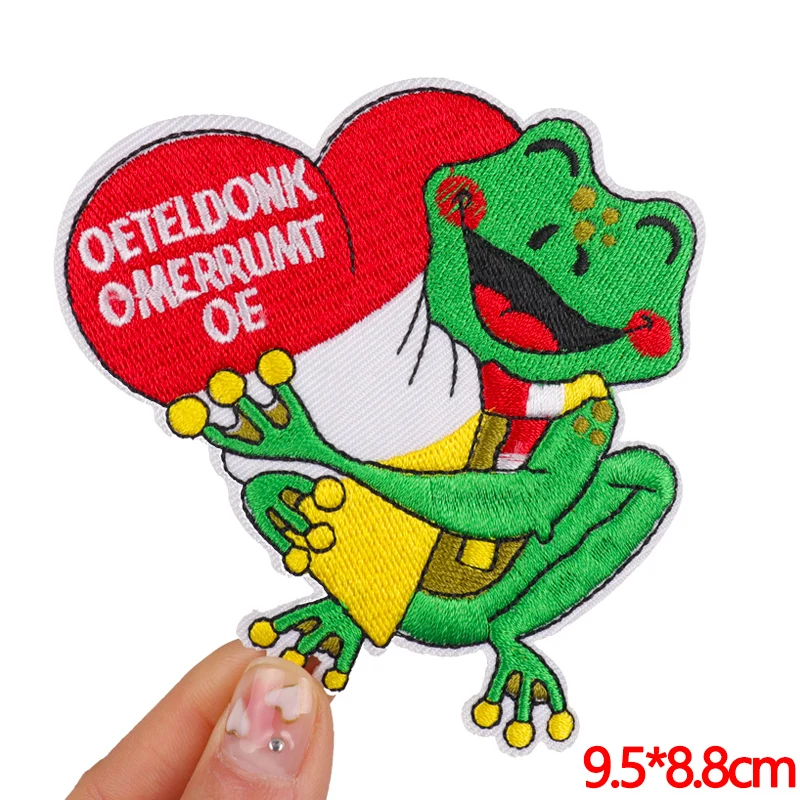 Oeteldonk Embroidered DIY Frog Carnival Iron-On Patch