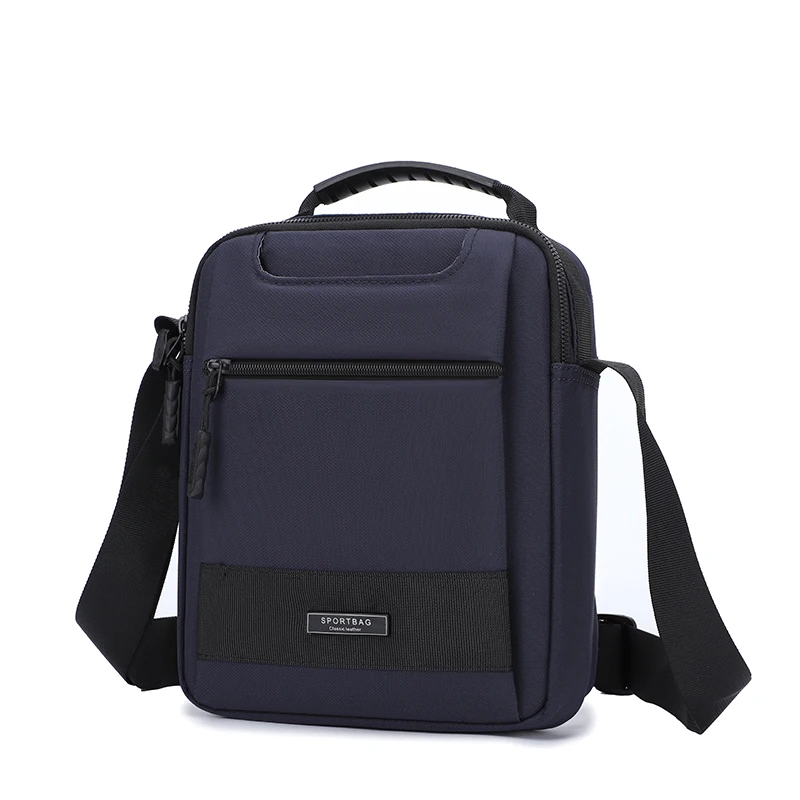 Men's shoulder bag, small cross backpack with adjustable strap, suitable for travel, hiking, cycling, portable single strap - Bl