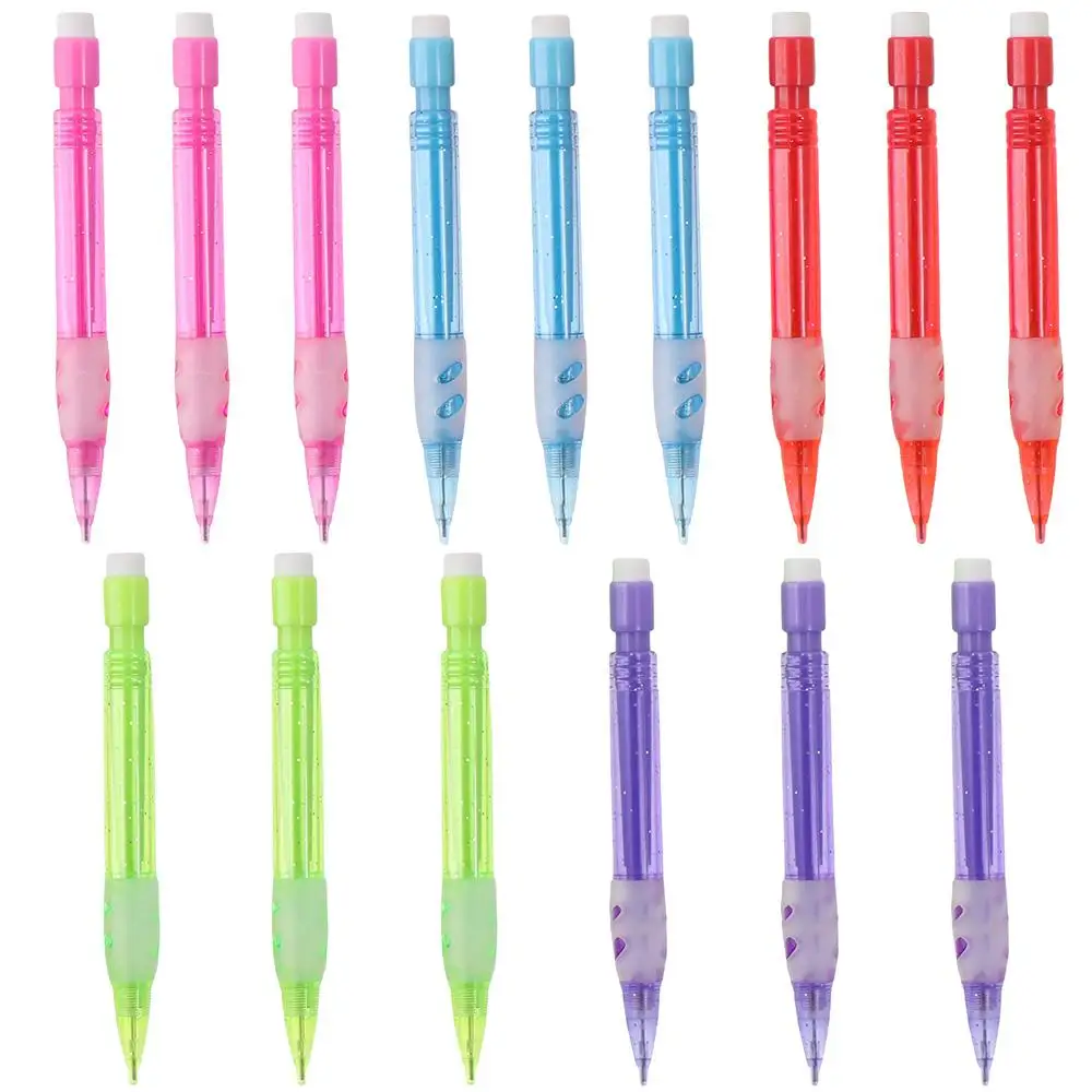 15PCS 미니 기계 연필 0.7mm 사무실 자동 연필 아트 스케치 그림 그리기 쓰기 편지지 학교 용품