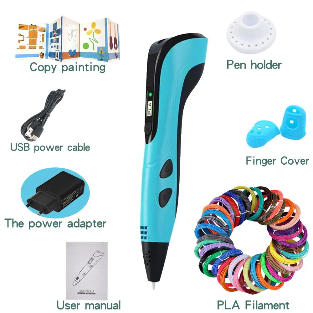 3D Pen For Children Kids Diy Printing LED Pencils Printer Draw Gel Arts Crafts Toys for