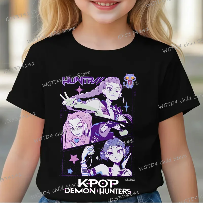 Saja Garçons Kpop Chasseur De Démons T-shirt Harajuku Col Rond Chemise Décontractée Cadeau