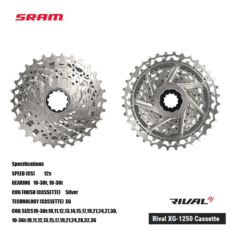 Shimano 10 Speed Cassette SRAM Rival XG-1250 12-Speed