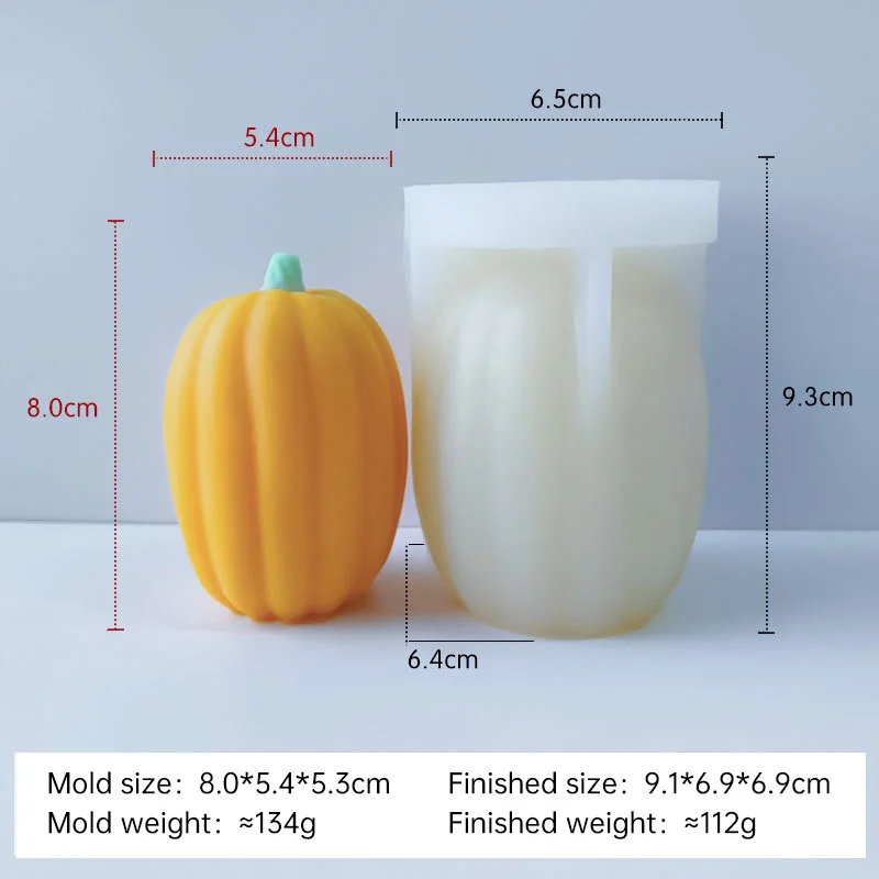 Halloween Pumpkin Silicone Mold for DIY Candle, Resin, and Soap Crafting