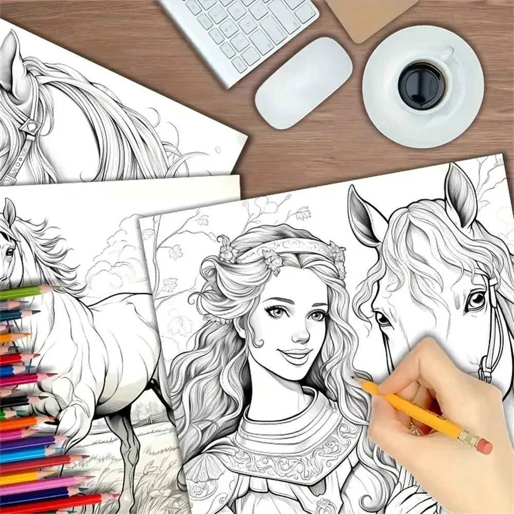 1pc Art Coloring Book 22 Page Coloring Books Gift For Birthday Party Relieve Stress Kill Time Graffiti Painting Drawing Art Book 5