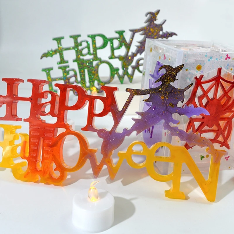 Happy Halloween Letter Silicone Mold is Suitable for Resin Epoxy Resin Diy Craft Jewelry Making Home Decoration